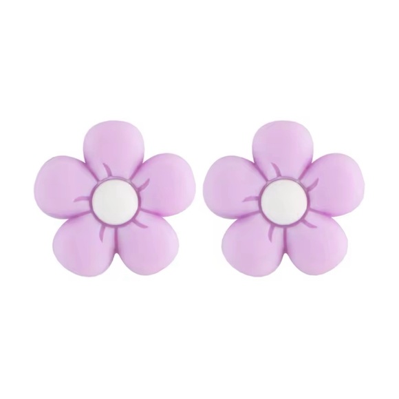 Purple Flower Focal Silicone Beads - Picture 1 of 1